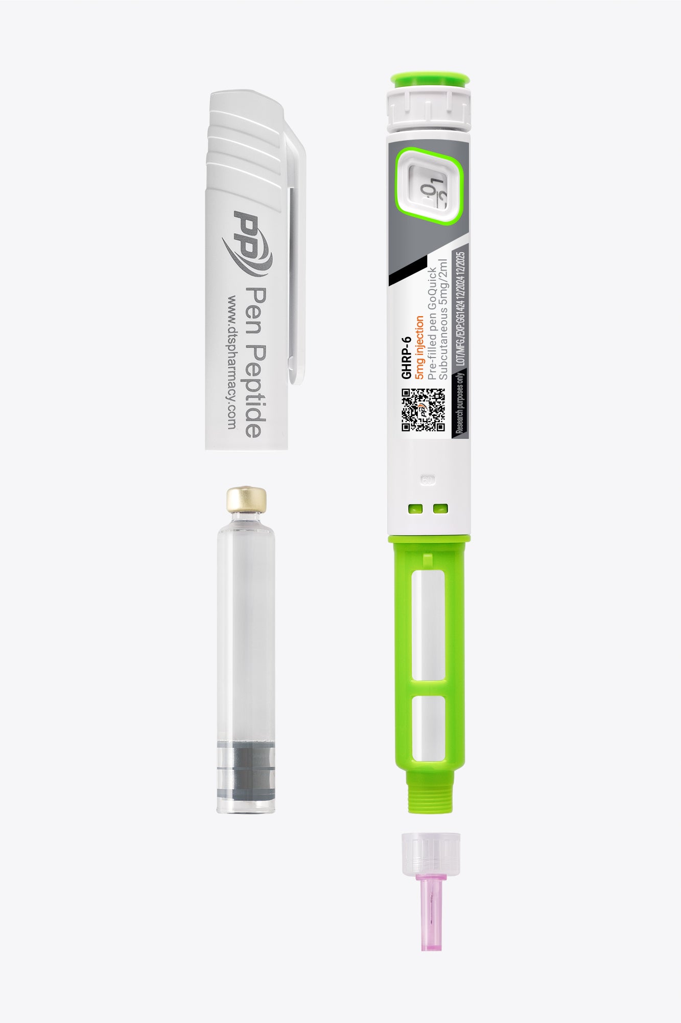 GHRP-6 peptid i form av en penna för subkutan användning