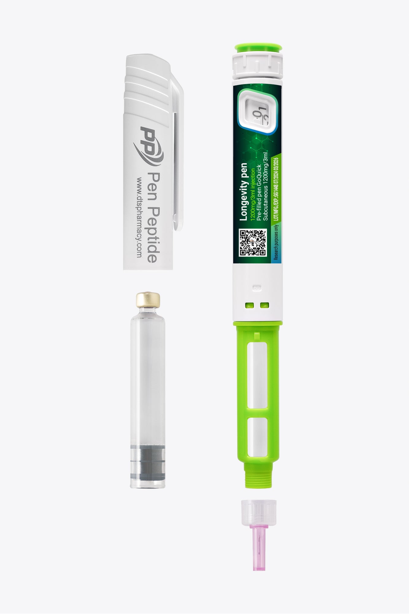 Longevity Pen (Glutathione, NAD+ & Resveratrol) i form av en penna för subkutan användning
